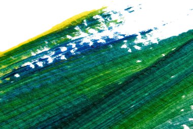 mavi yeşil soyut akrilik boya renk dokusu beyaz kağıt arkaplan üzerinde rorschach mürekkep lekesi yöntemi kullanılarak