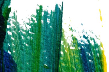 mavi yeşil soyut akrilik boya renk dokusu beyaz kağıt arkaplan üzerinde rorschach mürekkep lekesi yöntemi kullanılarak