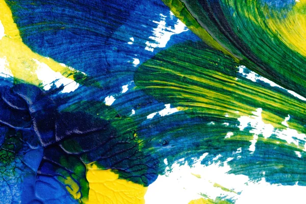 mavi yeşil soyut akrilik boya renk dokusu beyaz kağıt arkaplan üzerinde rorschach mürekkep lekesi yöntemi kullanılarak