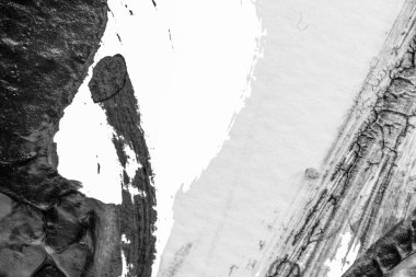 beyaz kağıt arkaplan üzerinde siyah beyaz soyut akrilik boya renk dokusu rorschach mürekkep lekesi yöntemi kullanarak