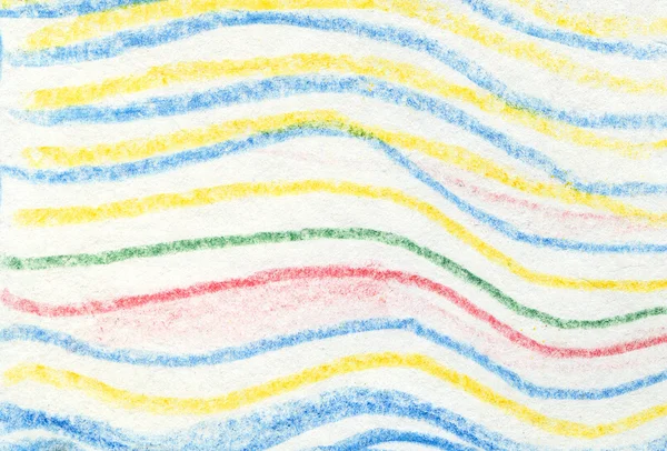 Striped wavy crayon pattern. Hand painted oil pastel crayon. — Stock Photo, Image