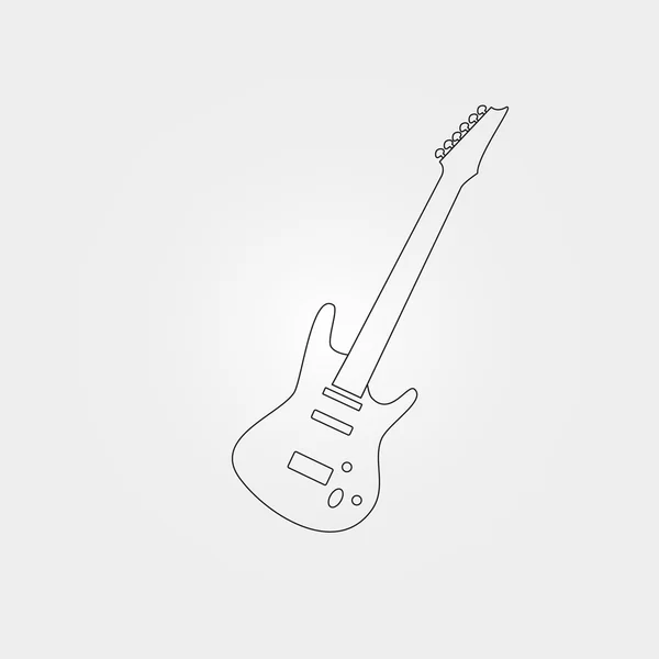 Isolierte Silhouette einer E-Gitarre — Stockvektor