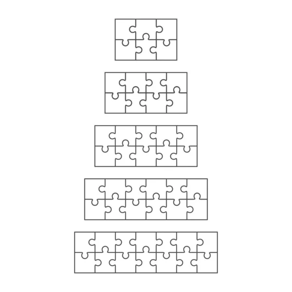 Jigsaw rompecabezas vector plantillas planas conjunto — Vector de stock