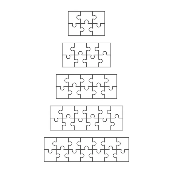 Legpuzzel vector platte sjablonen set — Stockvector