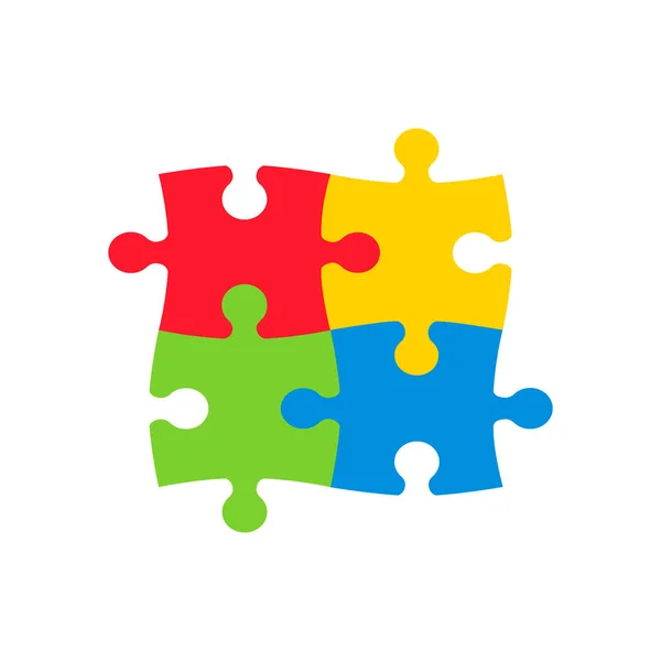 Puzzle farbiger Vektor 2x2, vier Teile — Stockvektor