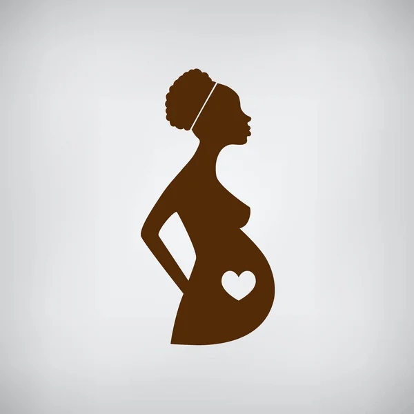 Schwangere Afrikanerin als Vektorikone — Stockvektor