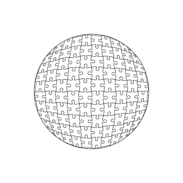 Rompecabezas en forma de una esfera. Vector — Vector de stock