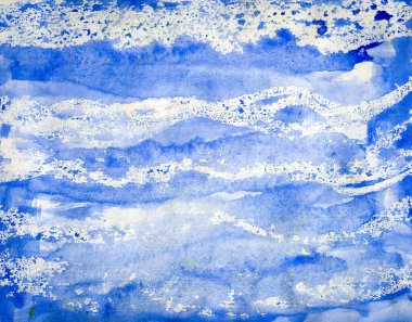 Soyut suluboya mavi boyalı arka plan yakın plan