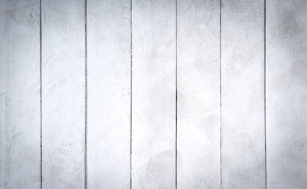 White texture of weathered wooden planks.