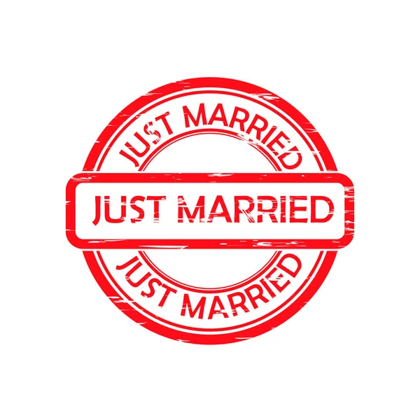 刚刚结婚的邮票向量在白色背景上分离 — 图库矢量图片