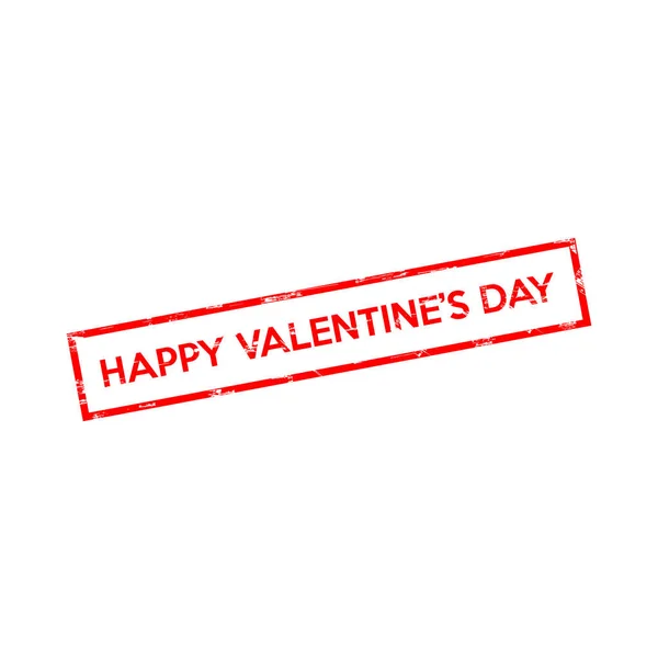 Happy valentine day red rubber stamp vector isolated on white background — Stock Vector