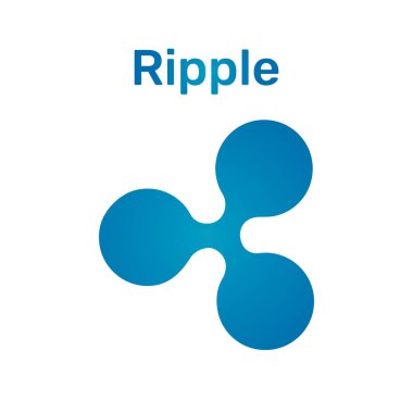 Beyaz arkaplanda izole edilmiş dalgalı kripto para birimi renkli simge