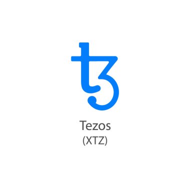 Tezos vektör simgesi. Beyaz arkaplanda izole edilmiş kripto para birimi sembolü.