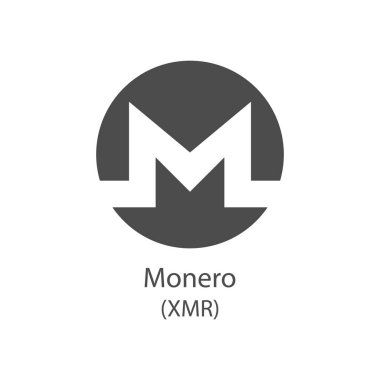 Monero vektör simgesi. Beyaz arkaplanda izole edilmiş kripto para birimi sembolü.
