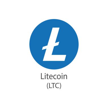 Litecoin vektör simgesi. Beyaz arkaplanda izole edilmiş kripto para birimi sembolü.