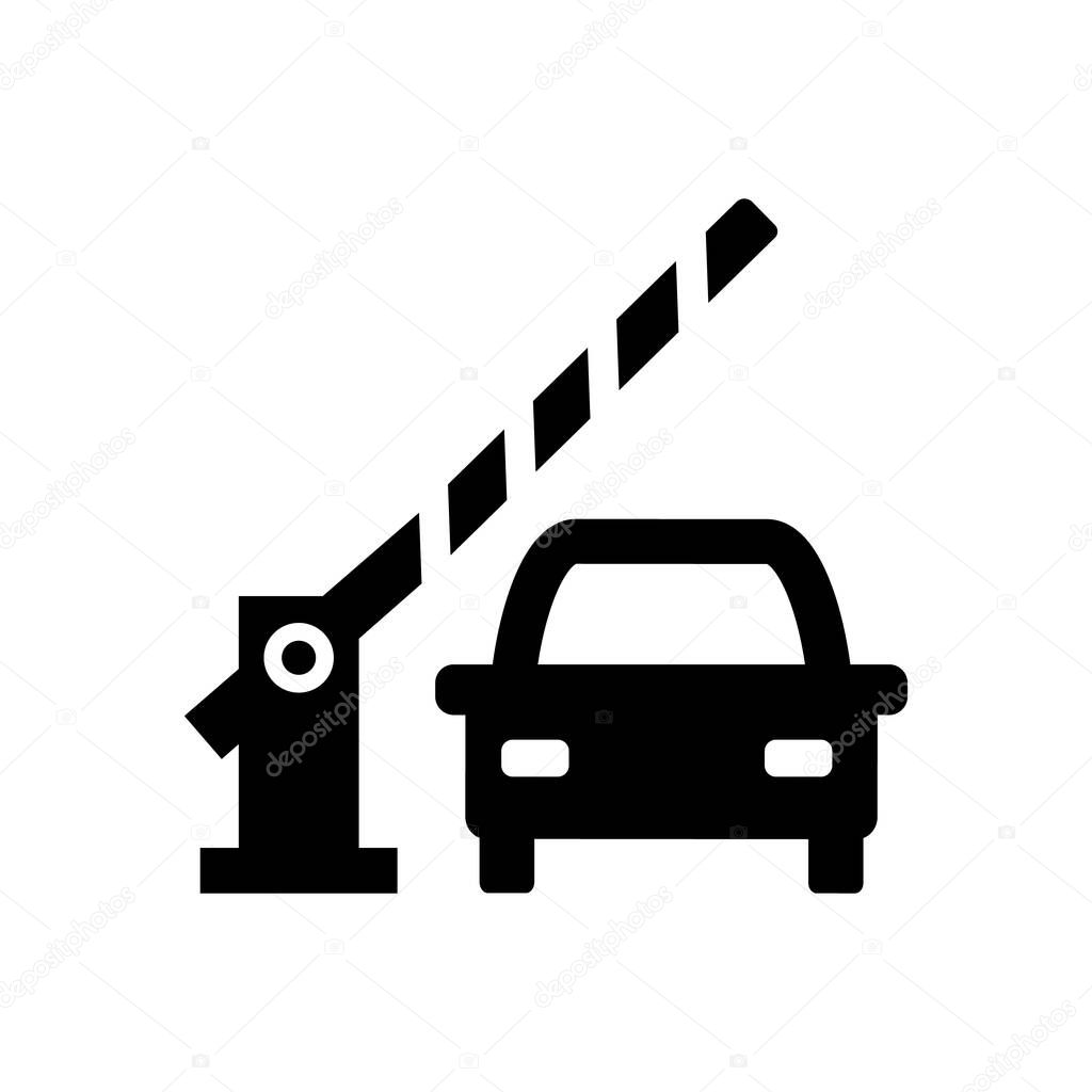 Car security barrier gate vector icon