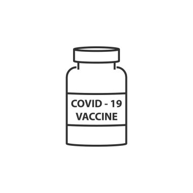 Bottle with a vaccine against coronavirus - vector icon