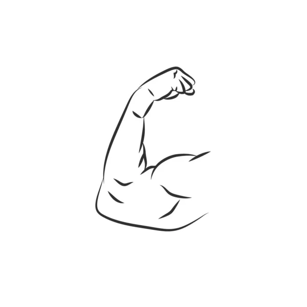 Strong muscles vector sign isolated on white background — Image vectorielle