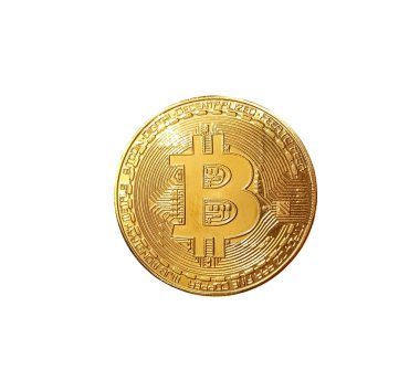 Bitcoin jeton para beyaz arkaplanda izole