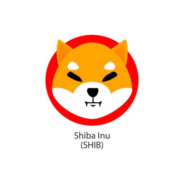 Shiba Inu merkezsizleştirilmiş blok zinciri. İnternetteki ödemeler. Vektör logosu simgesi