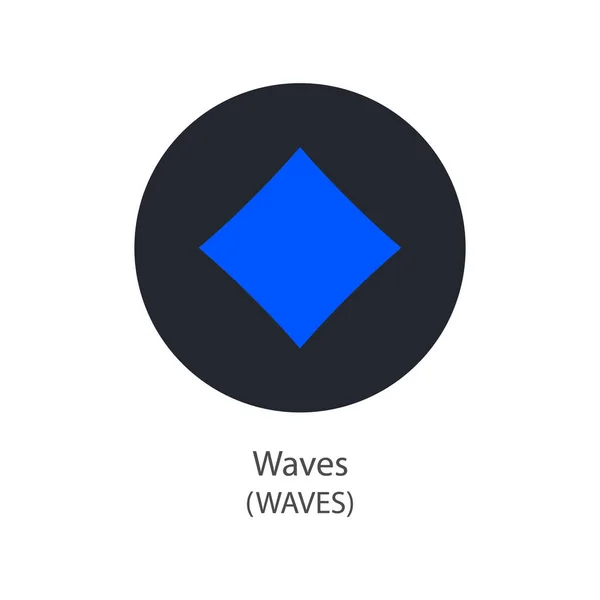Waves Decentralized Blockchain Internet Things Payments Cryptocoin Vector Logo — стоковый вектор
