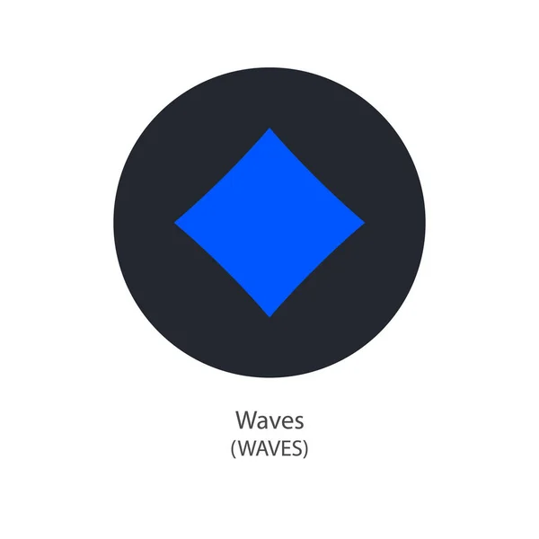 Волны децентрализованной блокчейн Интернет-вещей платежей криптовалютный векторный логотип — стоковый вектор