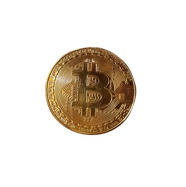 Bitcoin simgesi beyaz arkaplanda izole edildi