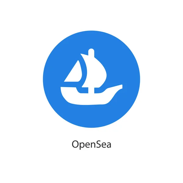 Logo vectoriel décentralisé OpenSea crypto-monnaie — Image vectorielle