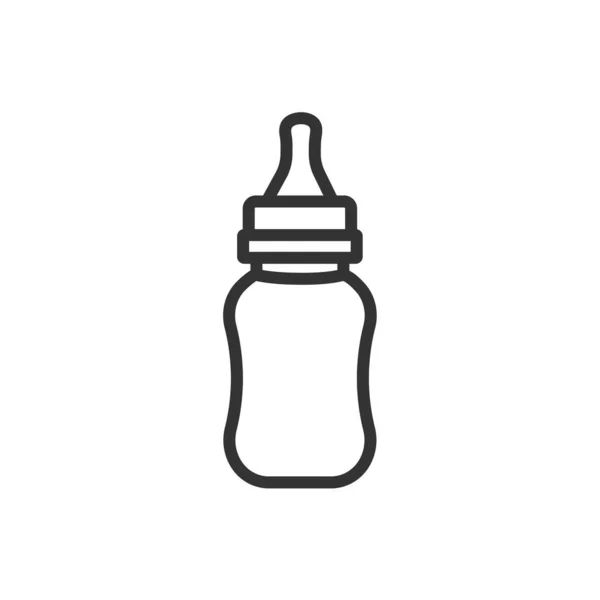 Baby Feeding Bottle Icon Outline Vector Sign Isolated White Background — Stock Vector