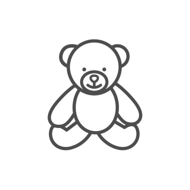 Oyuncak oyuncak ince çizgi ikon vektörü dış hatlarda izole edilmiş.