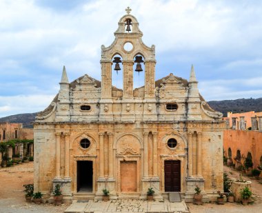 Arkadia Manastırı Önden Görünüm facadde Crete, Yunanistan