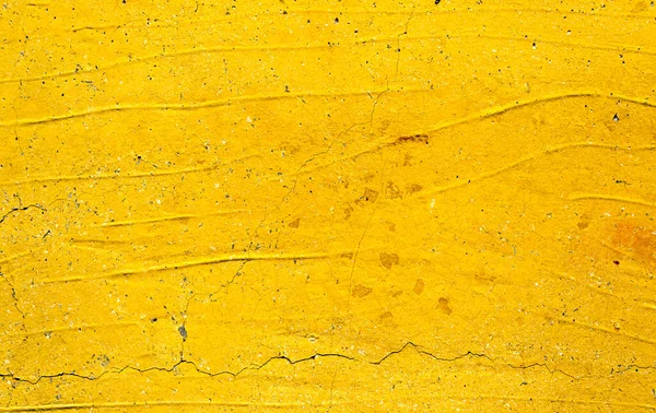 Amarelo Pintado Velho Parede Concreto Sujo Textura Fundo — Fotografia de Stock
