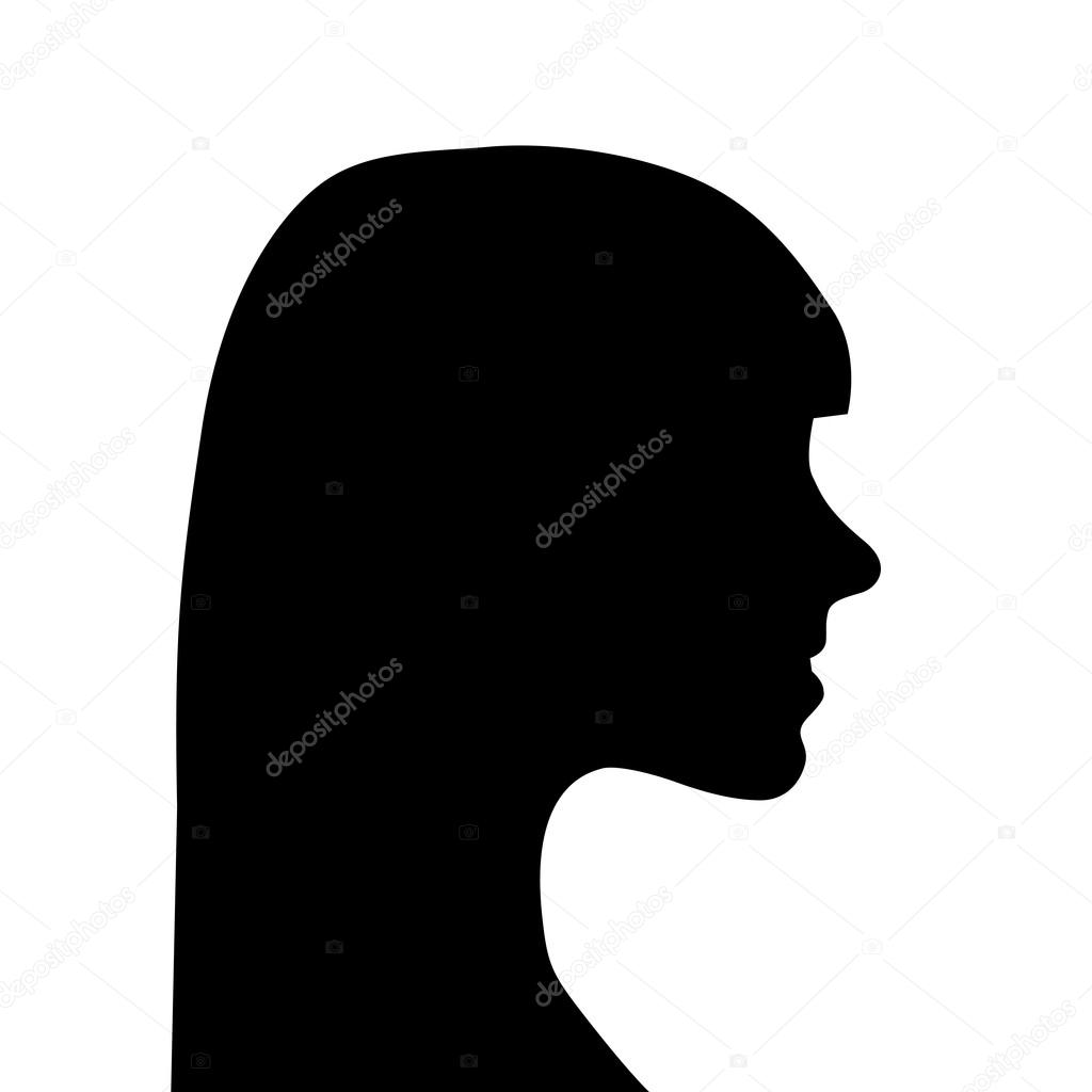 Woman face silhouette in profile