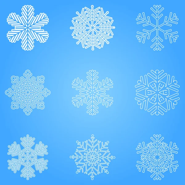 Flocos de neve Vector — Vetor de Stock