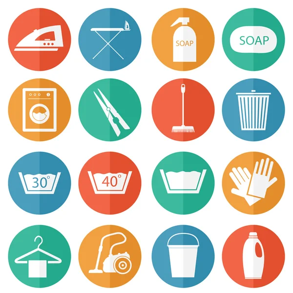 Laundry and cleaning icons — Stock Illustration Laundry and cleaning icons Vector Graphics