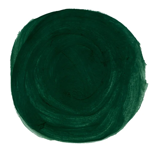 Daire boyalı soyut yeşil suluboya — Stok fotoğraf