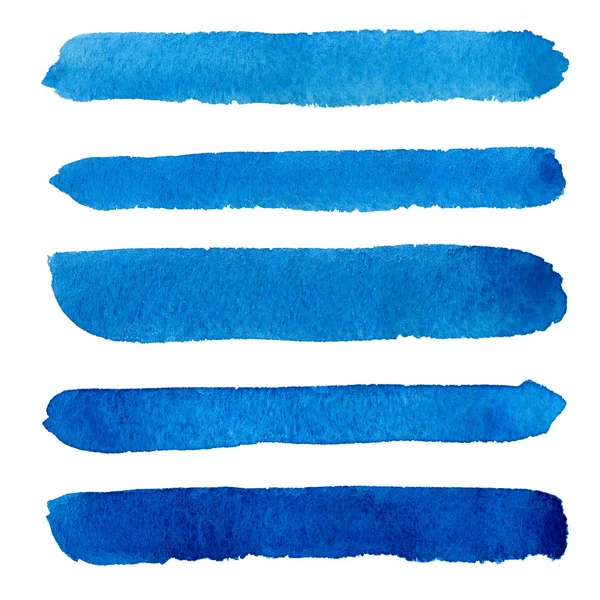 Watercolor blue brush strokes background design — Stock Photo, Image