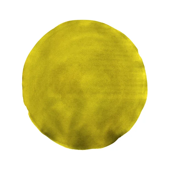 Daire boyalı soyut sarı suluboya — Stok fotoğraf