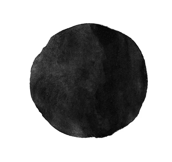 Jednobarevné šedé kolečko akvarel, samostatný — Stock fotografie