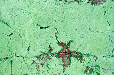 yeşil boyalı duvar hasar yüzeyi