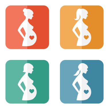 Hamile kadın düz siluet simge