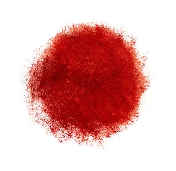 Kleurrijke aquarel cirkel, rode drop op witte achtergrond. — Stockfoto