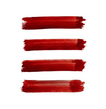 Suluboya kırmızı çizgiler üzerinde beyaz izole