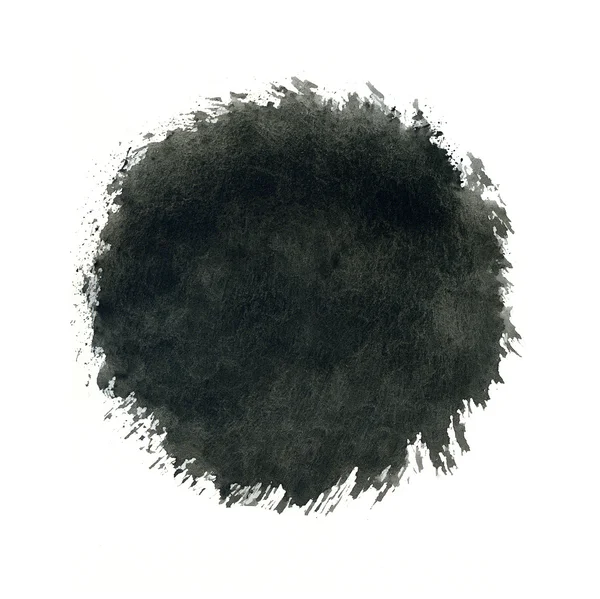 Salpicadura de círculo de acuarela negra sobre fondo blanco . — Foto de Stock