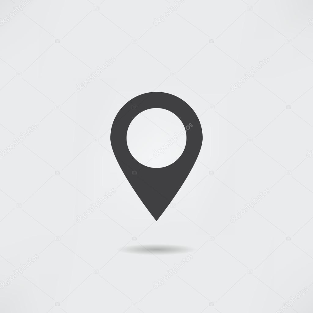 Map pointer icon. Flat location sign.