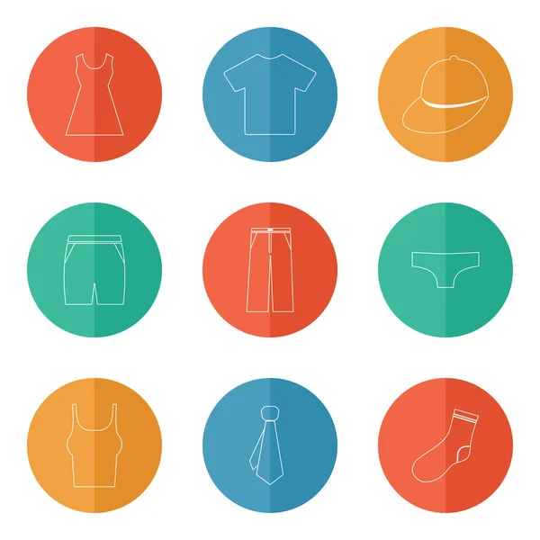 Iconos de ropa — Vector de stock