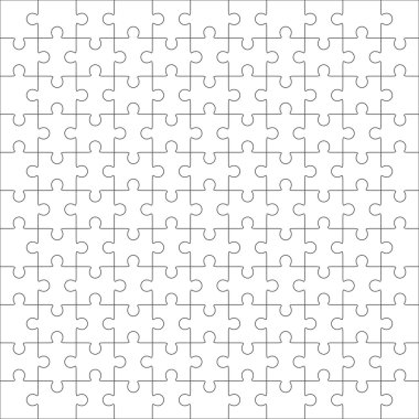Parçalı bulmaca boş şablon 11 x 11 