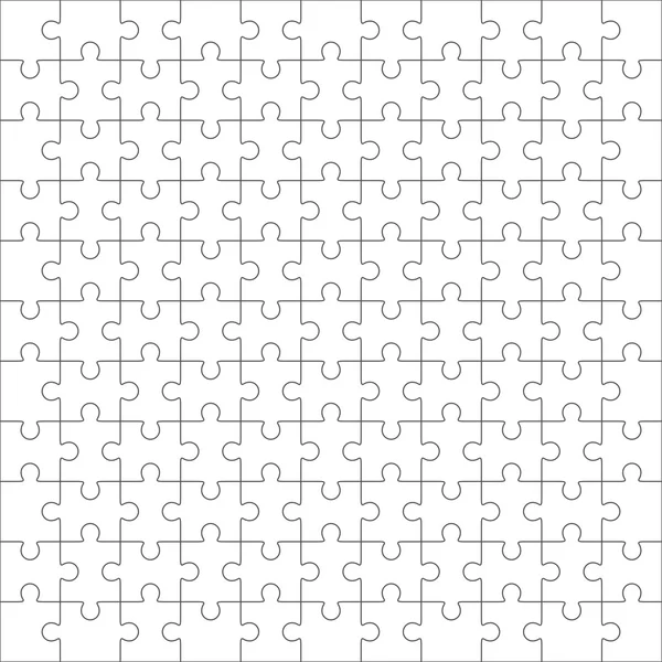 Jigsaw puzzle lege sjabloon 11 x 11 — Stockvector