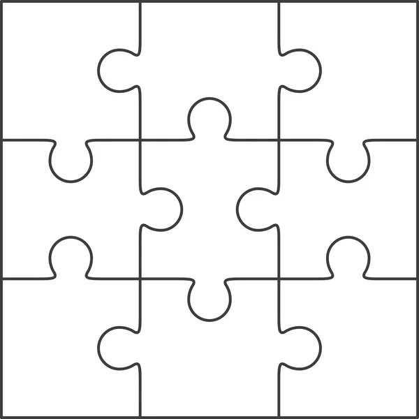 Parçalı bulmaca boş şablon 3 x 3