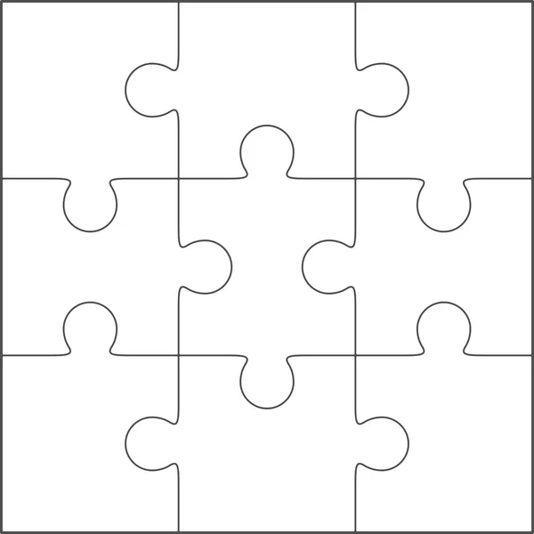 Puzzle puzzle modèle blanc 3x3 — Image vectorielle